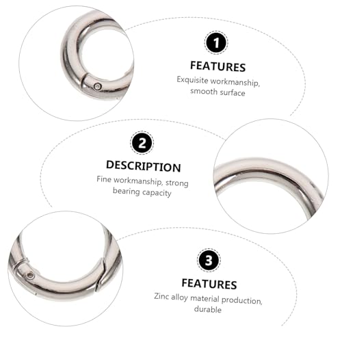 Anillos con resorte Hohopeti de alta durabilidad para colgar llaves y accesorios 2