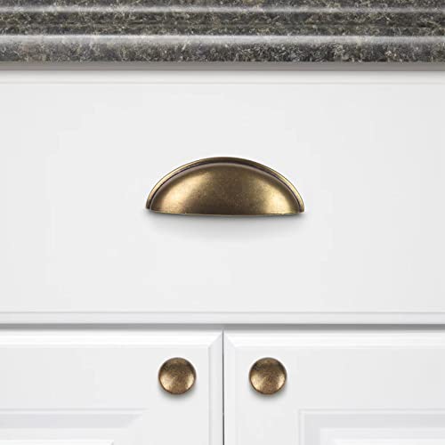 Khtumeware 6 Pack 3"(76Mm) Vintage Drawer Pulls Aged Antique Brass Cabinet Cup Pulls Kitchen Hardware Cabinet Handles Drawer Handles Knobs. #TOP1