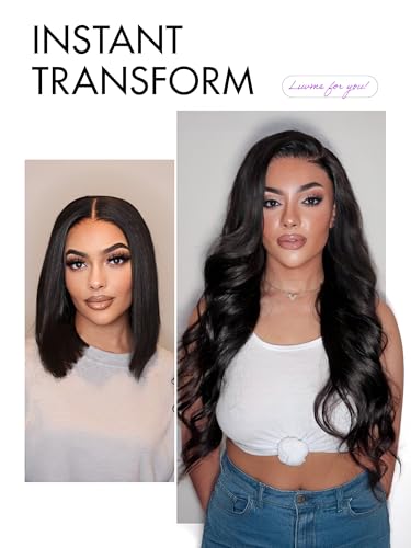 Image of LUVME HAIR All-Day Comfort Wig Real Glueless 7x6 HD Lace Loose Body Wave 200% Density Hair PartingMax Lace Wigs Lace Front Wigs Human Hair Pre Cut Plucked Lace Frontal Glueless 26 Inches Natural Black