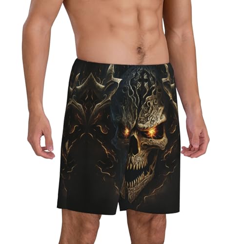 Novastar Mens Pajama Pants - Metal Evil Skull Sleep Comfy Shorts Men Pajama Shorts, Pj Pants for Mens Lounge Shorts