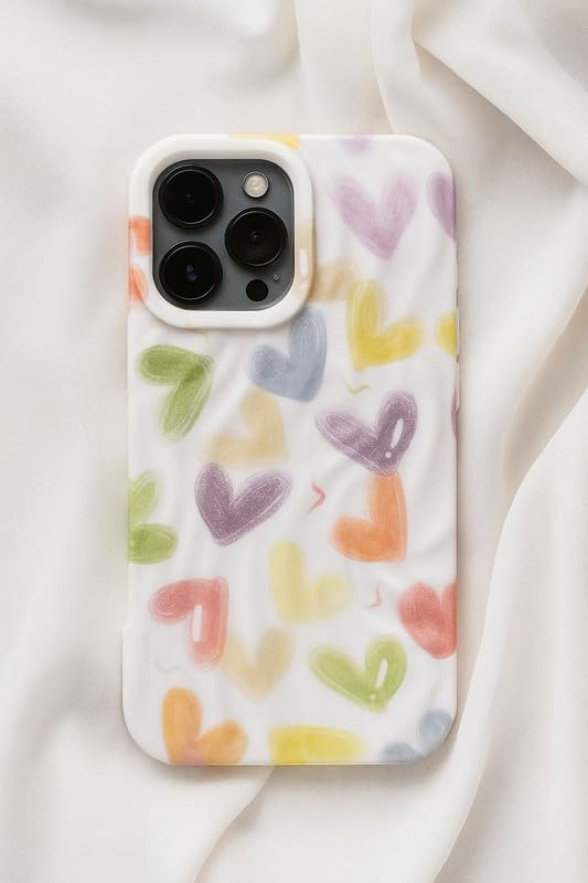 Image of COVERLY for iPhone 15 Pro Max 3D Colorful Vibrant Doodle Phone Case, Luxury Texture Trendy Retro Cute Girly Sexy Artistic Stylish Design -Aesthetic Shades Princess Cover for Apple iPhone 15 Pro Max