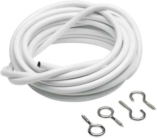 Merriway BH03877 Plastic Coated Curtain Wire with 2 Each Hooks and Eyes, 100 cm (39 inch)