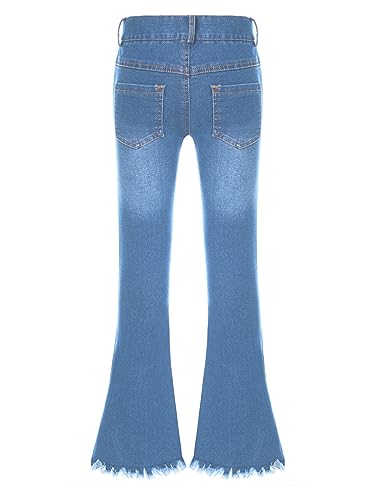 Kids Girls Ripped Flare Jeans Bell Bottoms Denim Pants Summer Casual Jeans2