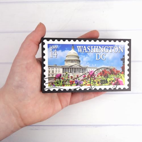 Imán decorativo Washington DC 5" x 3" rectangular miniatura 4