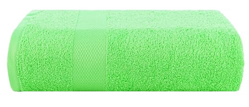 Image of Casa Copenhagen, Super Soft Feather Lite Collection 2 Pieces 100% Cotton Large Bath Towel (Size : 75 x 150 cm) - Lime Green & Teal Blue