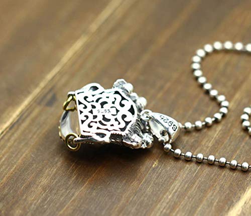 Mahakala Lucky Pendant Necklace 925 Silver Retro Original Men's Gift 21.9 g3