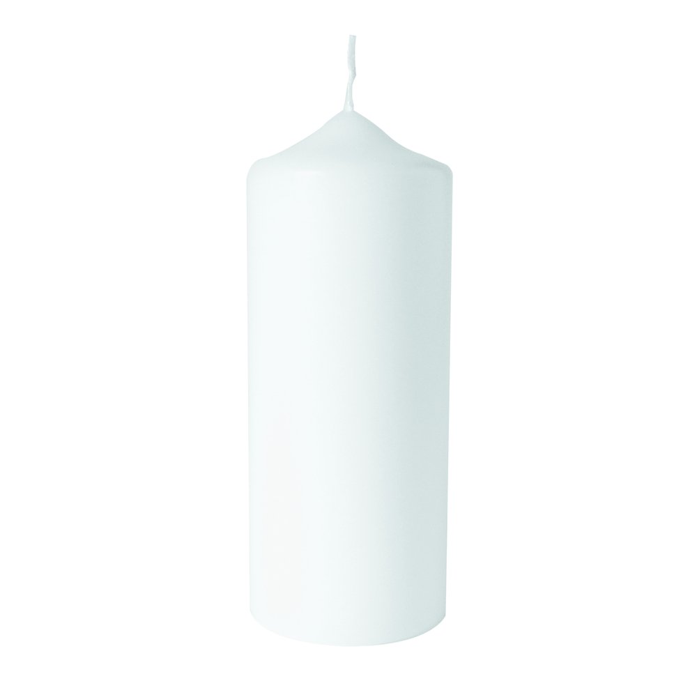 Rayher White Pillar Candle for DIY Candle Decoration Ideas, Plain White Candle for Wedding, Birthday and Festive Table Decorations, 100% Paraffin, Diameter 7cm, Height 20cm, 3140500