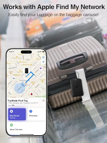 Image of TopMade Luggage Tags, Works with Apple Find My, Smart Suitcase Tag Tracker