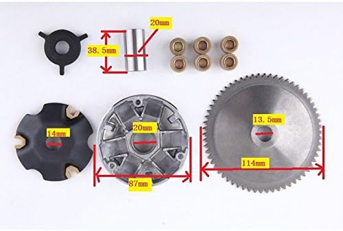 139QMB GY6 50CC Complete Variator Kit with 8.5g roller weights