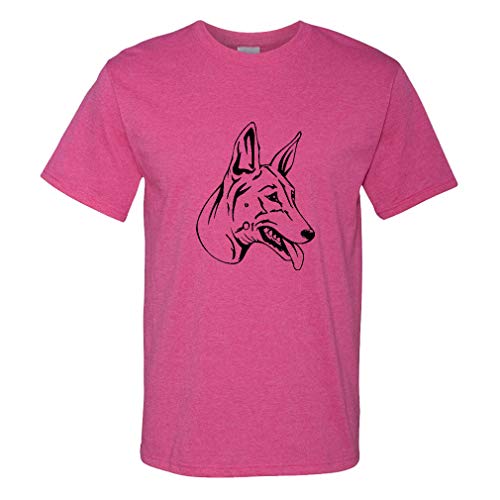 Custom Funny Graphic T Shirts for Men Pharaoh Hound Head Black Cotton Top Hot Pink Design Only X Large