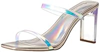 The Drop Women's Avery Square-Toe Two-Strap High Heeled Sandal, Iridescent, 8.5