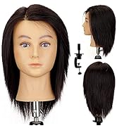 Jiayi Female Mannequin Head with Human Hair 10 - 12 Inch 100% Human Hair Manikin Training Doll He...