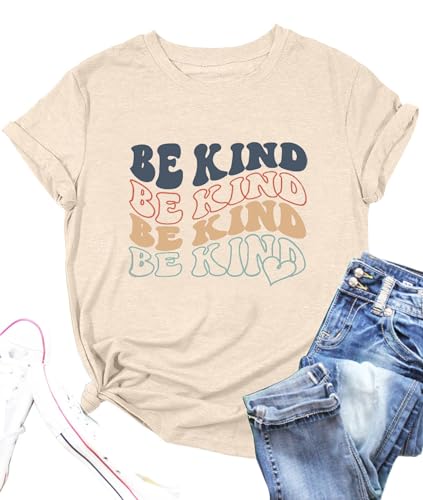 Be Kind Shirt Women Funny Inspirational Kindness Tshirts Teacher Graphic Tee Summer Casual Short Sleeve Tops