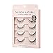 KISS The New Natural, False Eyelashes, 'Wide Slacks', 12 mm, Includes 4 Pairs Of Lashes, Easy to Apply, Reusable Lash Clusters