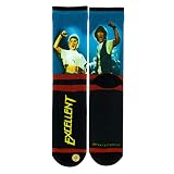 Men's Funny Novelty Bill & Ted's Crew Socks, Fun Crazy Socks, Excellent Adventure, Size 8-13