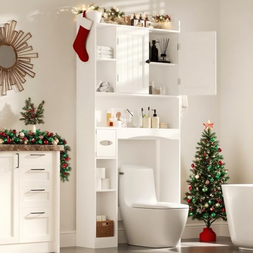 Gizoon Over The Toilet Storage Cabinet, 66''H Over Toilet Bathroom Organizer, Over Toilet Storage...