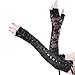 DreamHigh Womens Sexy Elbow Length Punk Fingerless Lace Up Arm Warmer Lace Gloves, Black, One Size