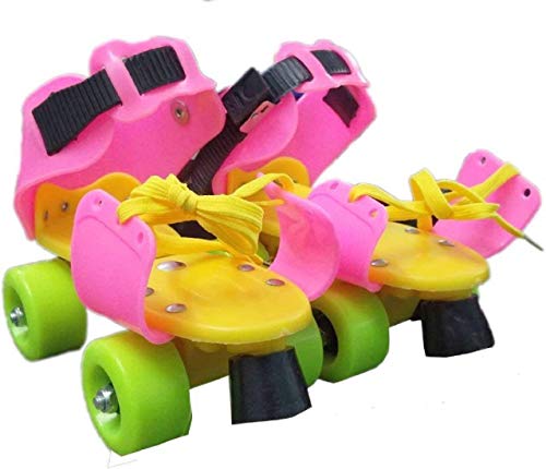 Supreme Deals Supreme Latest Designed Roller Skates With Front Break For Kids Age Group 4-12 Years Adjustable Inline Skating Shoe (Pink Or Yellow Color)
