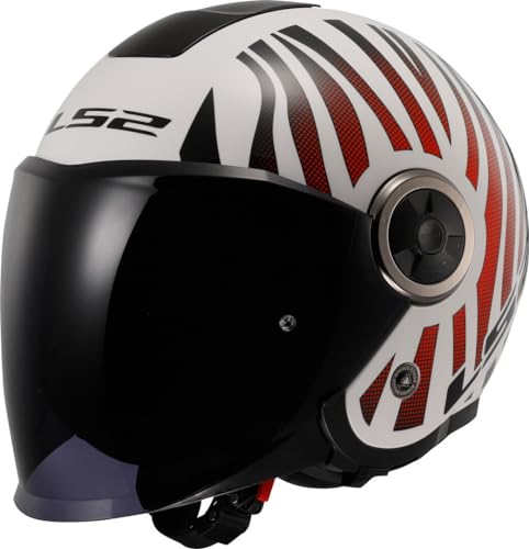 Casque Moto Jet LS2 Classy Cool White Wineberry pour motard