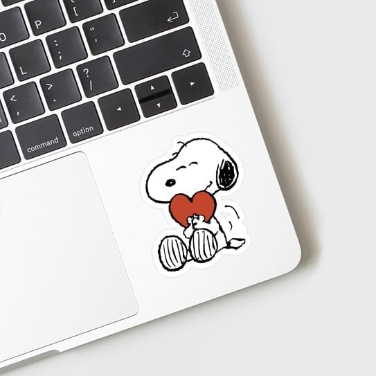 CafePress Peanuts: Snoopy Heart Small Die Cut Sticker, 3"x4" Matte Finish