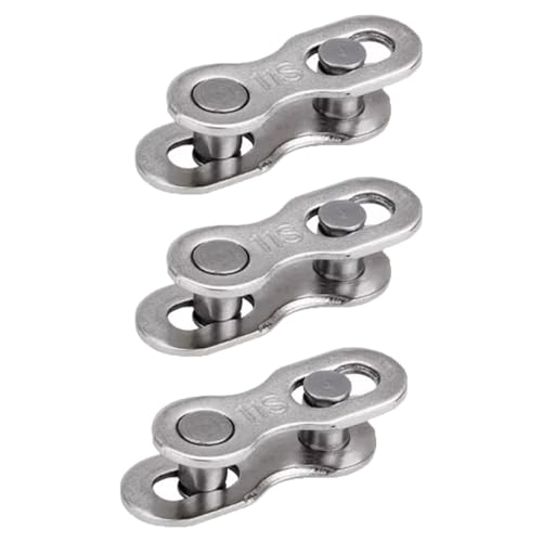 Lumi Zenva 3 Paires Maillon de Chaîne Vélo 11 Vitesses Réutilisable en Acier Argent - Compatible VTT et Vélo Route - Liaison Rapide Facile à Monter