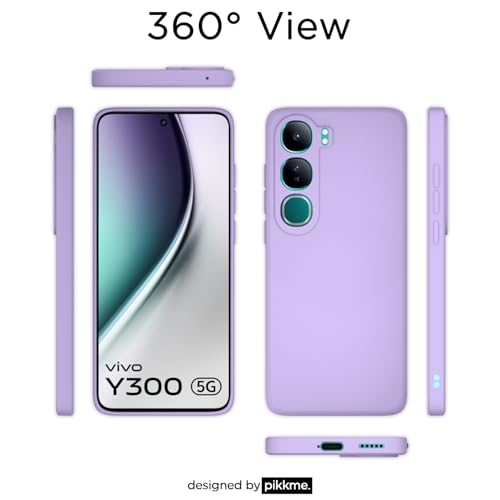 Image of Outlouders Back Cover for Vivo Y300 5G / Vivo V40 Lite 5G | Camera Protection | Durable Soft Matte Silicone Bumper Case (Purple)