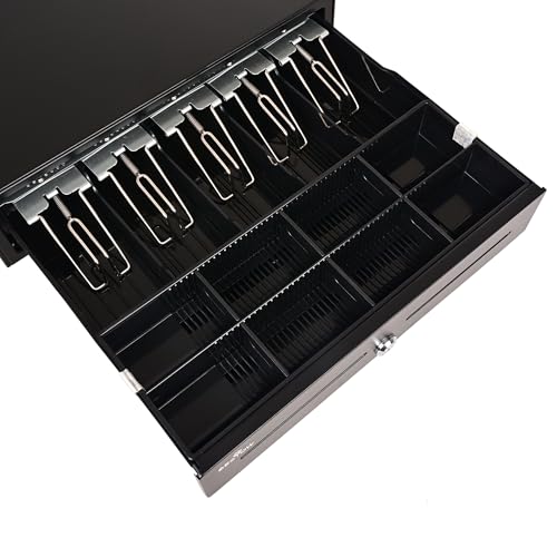 Image of Bestow Cash Drawer for Shop Counter - Point of Sale (POS) Billing System Cash Box with Electronic & Manual Lock | Stainless Steel | 13 Compartments (CD-410) for Malls, Shops & Restaurants