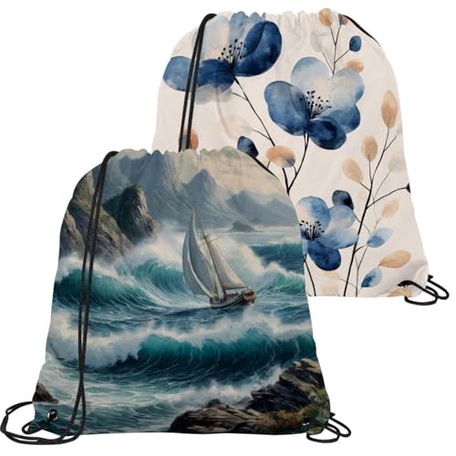 Sac à cordon étanche lot de 2 pliable pour sport et piscine