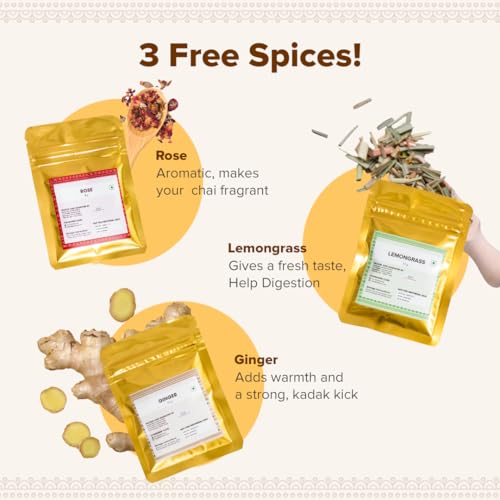 Image of Sammvaad Premium Kadak CTC Chai - 1Kg (Includes 3 Exotic Spices) | Strong & Aromatic Assam Tea | Fresh CTC Tea for Rich Flavor | Makes 540 Cups | Zip-Lock Pack
