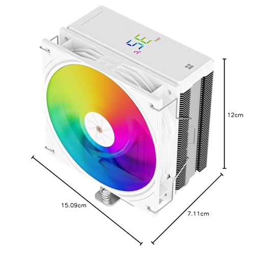 Thermalright TR Assassin X 120R cyfrowy procesor ARGB White CPU chłodnica powietrza, prędkość 2000 obr./min, cichy wentylator PWM, chłodnica procesora, do AM4/AM5, Intel LGA1700/1851/115X/1200