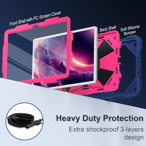 Image of Scnioy for Galaxy Tab A11+ Plus / A9+ Case 11 Inch 2025 /2023, Navy Pink