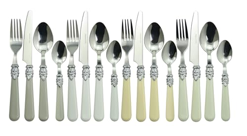 Image of Gypsy Color Baroque Bone Mix & Match Stainless Steel Flatware Collection, Set of 16