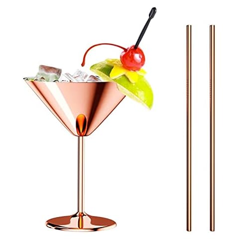 GuKKK Cocktailglas Martini-Gläser, 1er Set 240ml Kupferbecher Cover