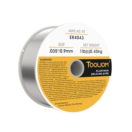TOOLIOM Silicon Aluminum Welding Wire ER4043 .030-Inch Diameter 1-Pound Strong ABS Plastic Spool MIG Wire
