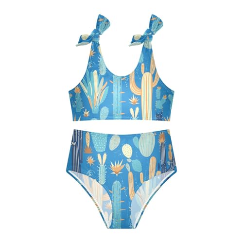 Cactus Many Illusion Girl 2 Piecing Kids Bikini Set Beach Bathing Suit Swimming Suits Adjustable Strap3