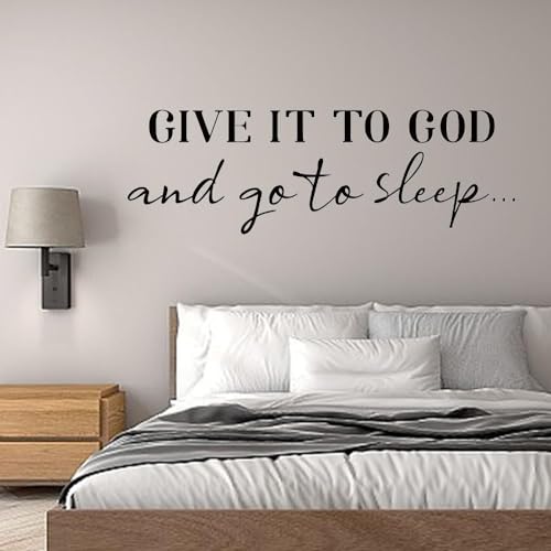 SUPERDANT Give It to God Wall Stickers Bible Quotes Wall Decals Inspirational Quotes Decals Stickers for Walls Vinyl Art Sticker for Living Room Bedroom Bathroom Home Decoration