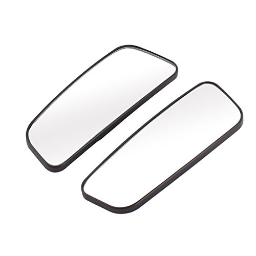 Ruilogod Vehículo de plástico ajustable gran angular curvado retrovisor ciego espejo 2 piezas negro