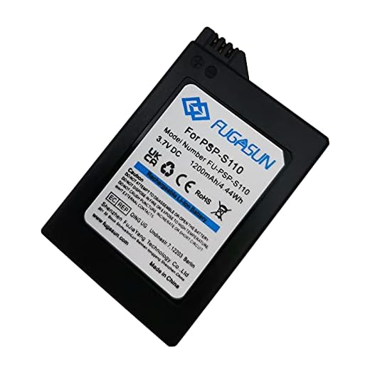 FUGASUN 1 Piezas 1200 mAH PSP-S110 Batería PSP S110 Batería para Sony Playstation PSP2000 PSP2001 PSP2003 PSP2004 PSP3000 PSP3001 PSP3003 PSP3004 (1 pcs Battery)
