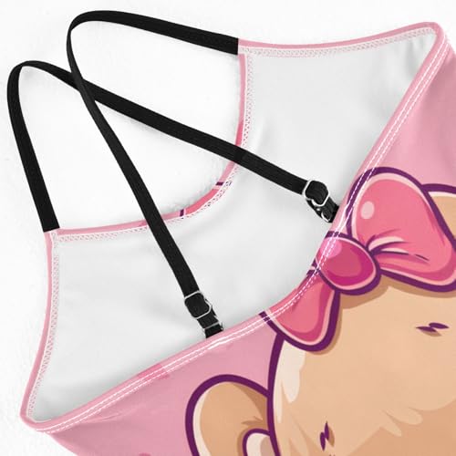 Girl's One Piece Swimsuit Cute Teddy Bear Girl Beach Bathing Swimwear4