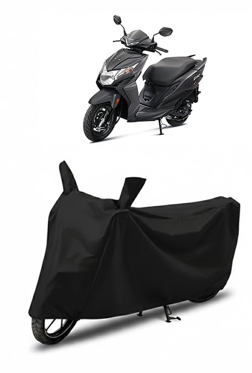 Image of DRAKOWISH Waterproof Scooty Cover for Honda Dio | All Weather Protection from Rain, Dust, UV Rays & Scratches with Mirror Pockets & Buckle Belt | Dio Scooty Cover