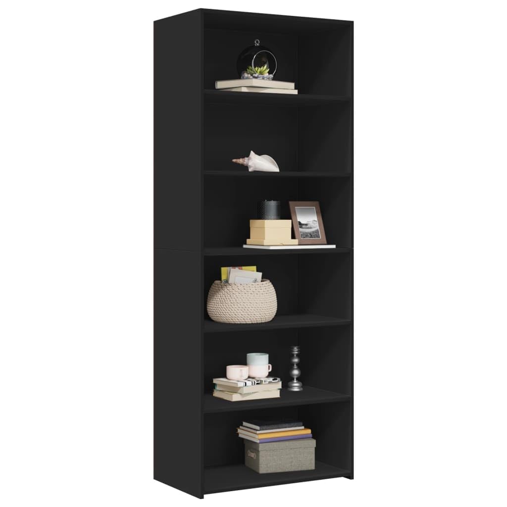 Générique Buffet alto legno di ingegneria 70x41x185 cm Nero