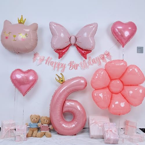 6歳 誕生日 飾り付け、女の子 バースデー 飾り 誕生日 バルーン 飾り バルーンフラワー 誕生日 かざりつけ 女の子のサムネイル