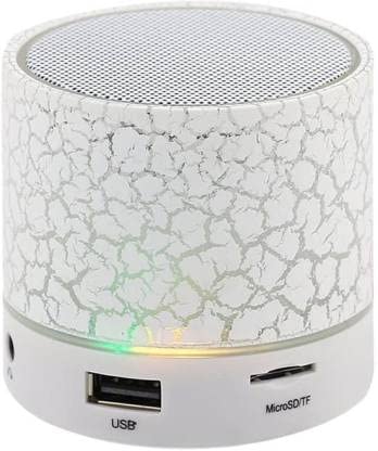 Mayne 10W Mini Portable Wireless Bluetooth Speaker with Smart LED Light, for MP3 Music Player, Connectivity SD Card, All Smartphone, 10W Mini Wireless Speaker Multi (White)
