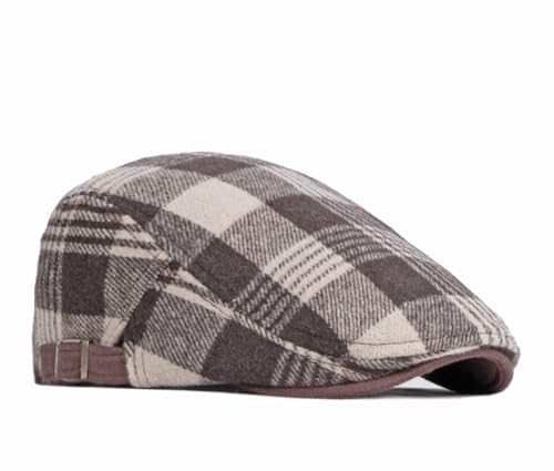 Image of Quanhaigou Unisex Denim Newsboy Hats Flat Ivy Gatsby Cabbie Driving Berets Hat Cotton Dad Cap for Men Women