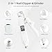 Lyrzzey 2-in-1 Guinea Pig & Rabbit Nail Grinder & Clipper - Rechargeable Electric Nail File Trimmer with LED Light, Quiet Low-Speed for Small Pets, Bunny - Safe No-Bleed Grooming Tool - White