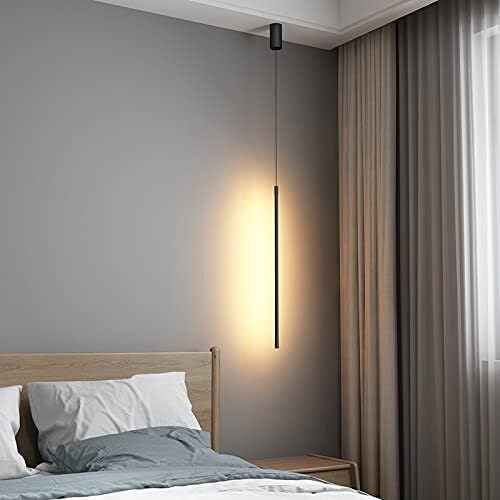 Chandelier lampe à suspension linéaire moderne en aluminium 23,5 pouces pour cuisine et salon