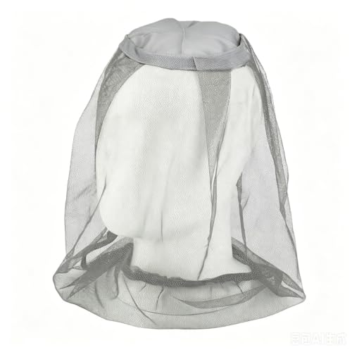 Mosquitera para cabeza con ala - cubierta de malla para insectos ligera y transpirable - sombrero con red ajustable para hombres y mujeres - para actividades al aire libre como senderismo, camping, pesca, jardinería y apicultura - color gris miniatura 1