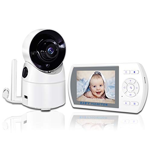 YEHUA Babyphone mit Kamera, Video Baby Monitor Digitalkamera Wireless Monitor mit 3,5 Zoll TFT LCD Display, Nachtsicht, Bidirektionale Konversation, Wecker, Temperaturüberwachung, Baby Wiegenlied