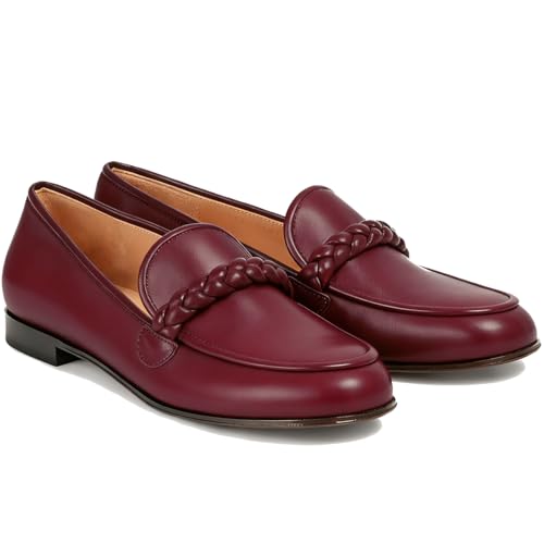Image of MOOMMO Women Comfortable Suede Loafer Flats Round Closed Toe Slip On Penny Loafers Knitted Strap Oxford Loafer Shoes for Office Ladies Work Daily Casual Club Driver Flats Spring Elegant 4-11 M US