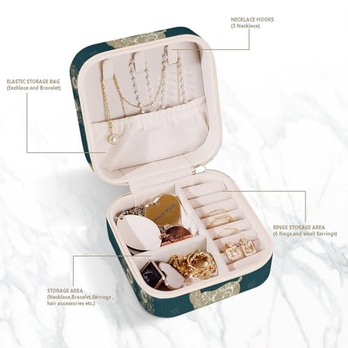 Boîte à bijoux en cuir imprimé de Noël pour protection de bijoux - 6